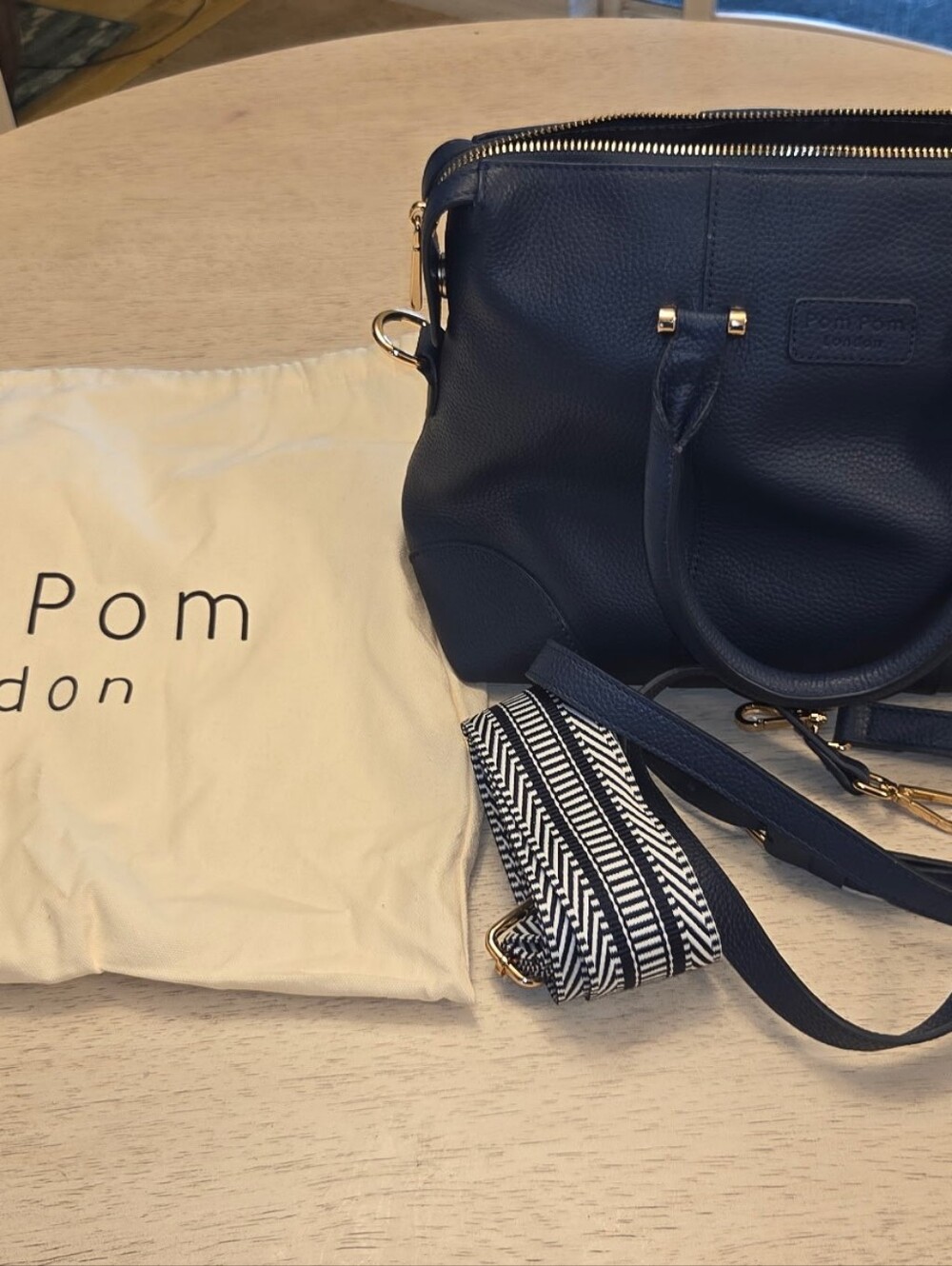 EUC Pom Pom London Greenwich Tote In Moonlight Blue - Picture 11 of 11